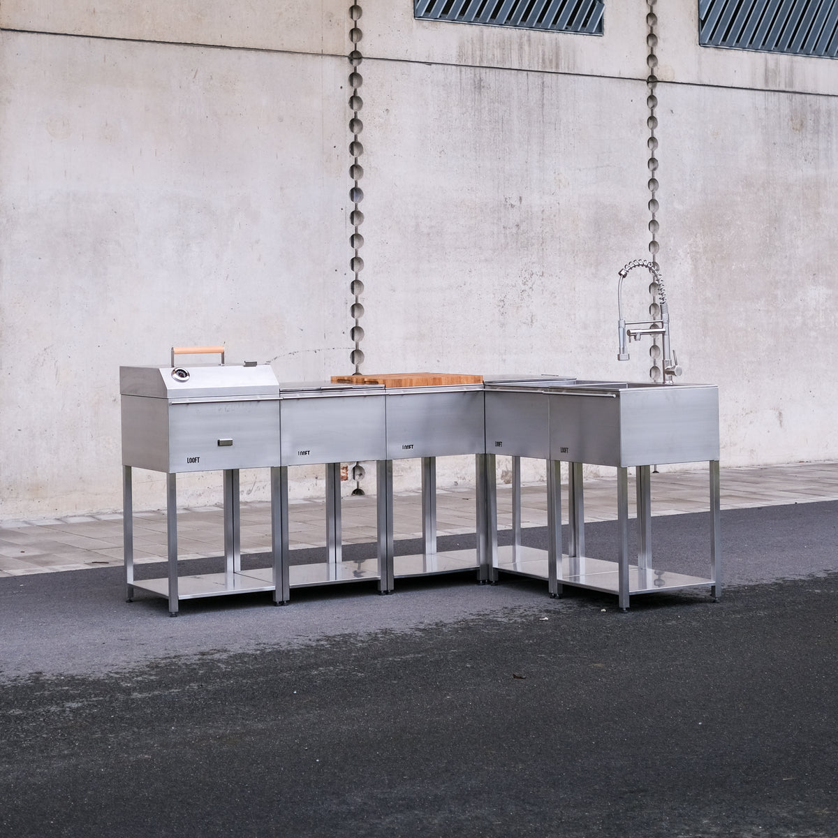 L-Shaped Outdoor Kitchen